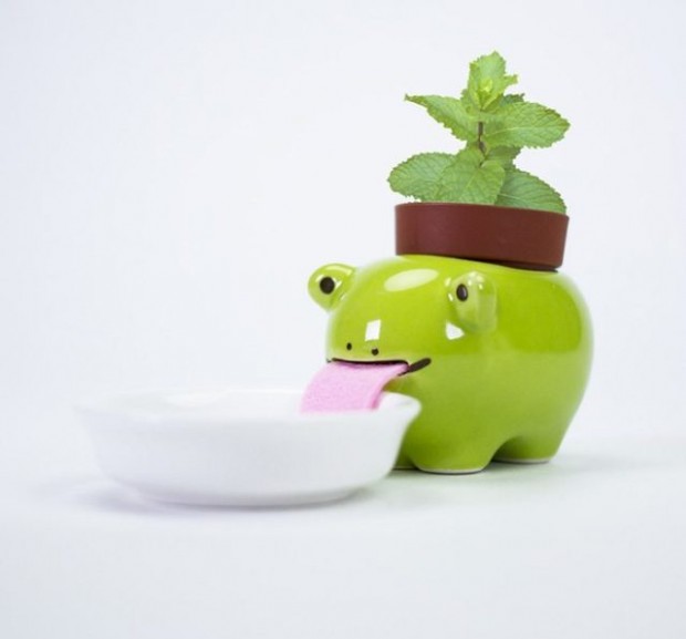 These Animal Planters Keep Themselves Hydrated By Drinking From Their Little Water Bowls