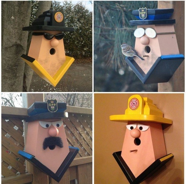 Firefighter and Police Birdhouses