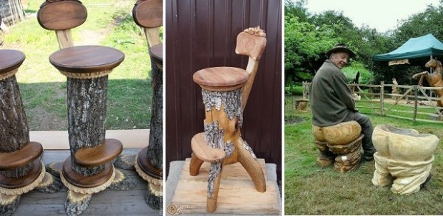 Turn Tree Stumps And Logs Into Unique Chairs/Stools